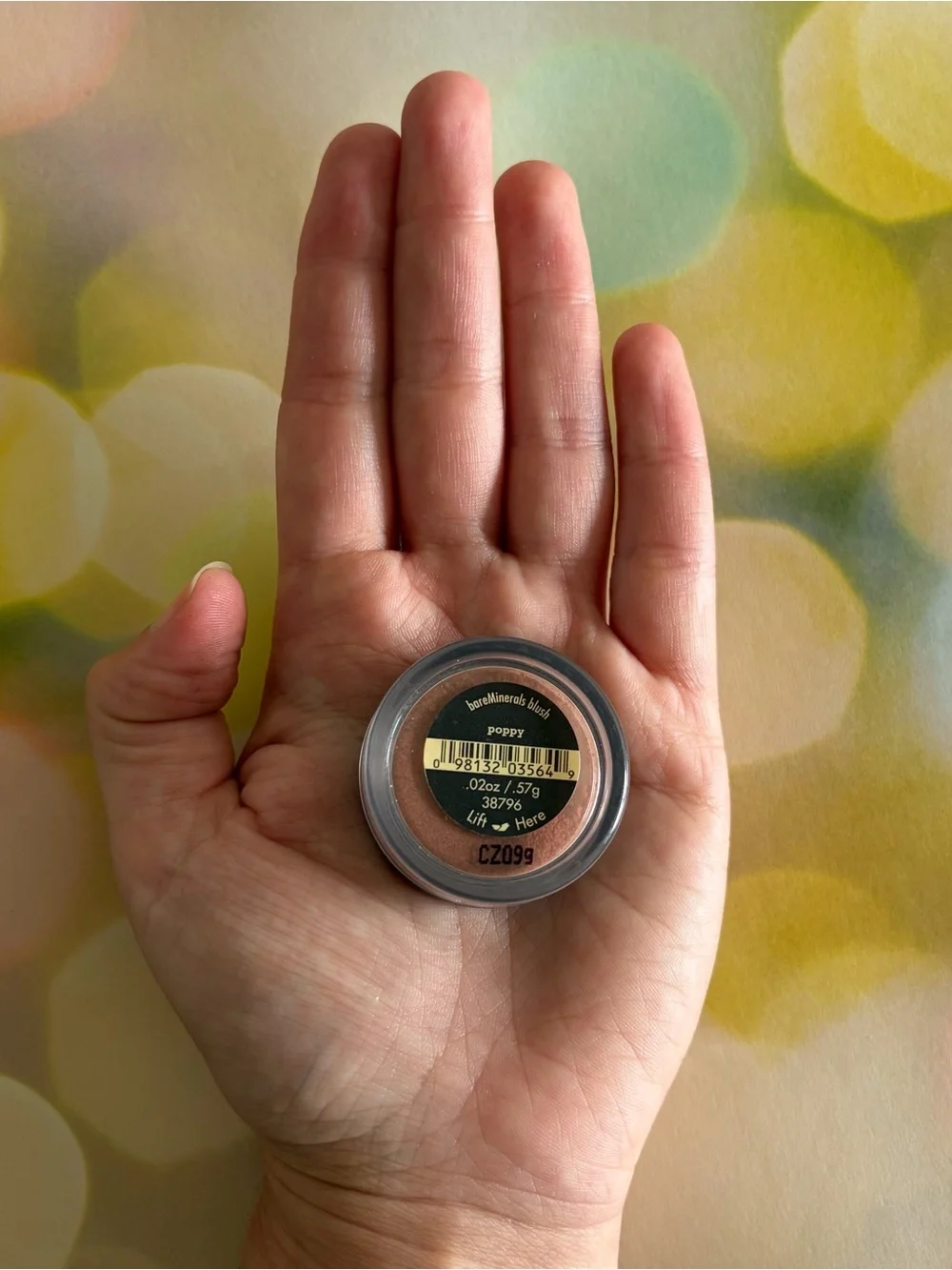 bareMinerals TRAVEL SIZE Poppy Blush - loose mineral powder - small jar .57g